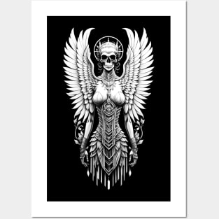 Angel of Death (White Ink) Posters and Art